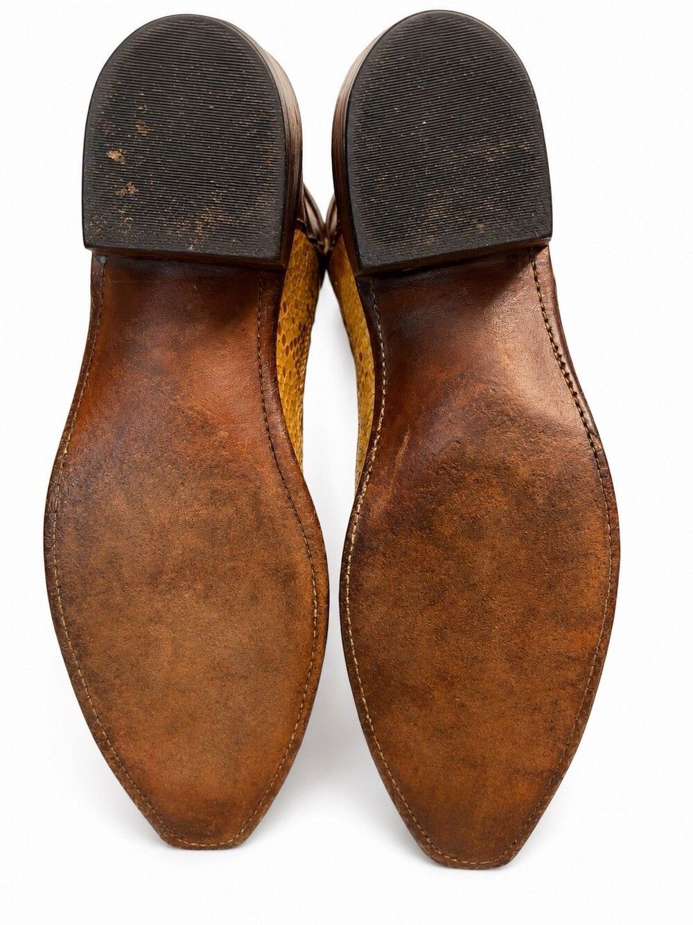Lucchese 1883 Genuine Python Western Cowboy Boots Cream Snip Toe Women's 10B - Picture 4 of 9